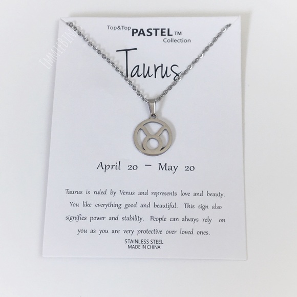 NWT Minimalist Taurus Zodiac Sign Stainless Steel Pendant Necklace ~ New Gift - Picture 8 of 11